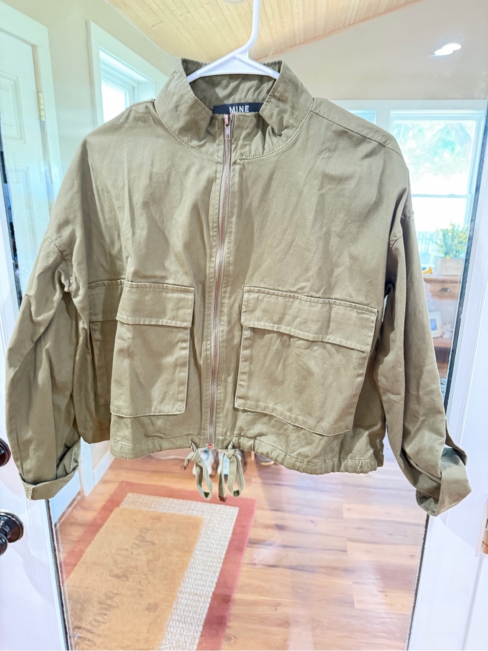 MINE Olive Utility Zip-Front Jacket Medium